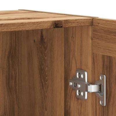 Dressoir 120x30,5x70 cm bewerkt hout artisanaal eikenkleurig