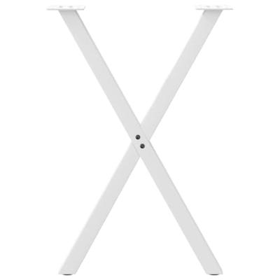 Eettafelpoten 2 st X-vormig 57x(72-73) cm staal wit - thumbnail