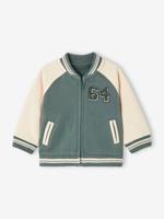 Teddyjack baby met rits van molton groen - thumbnail