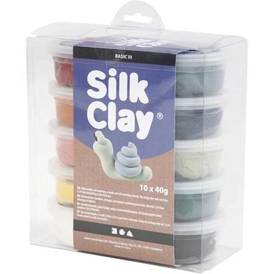 Creativ Company Silk clay, pastelkleuren, 10dlg. - thumbnail