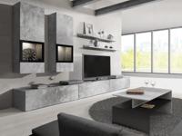 Tv-meubel set BABEL 5 deuren beton met salontafel - thumbnail