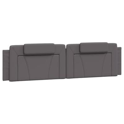 Bedframe met LED-verlichting kunstleer grijs 200x200 cm