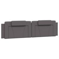 Bedframe met LED-verlichting kunstleer grijs 200x200 cm - thumbnail