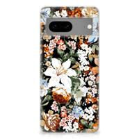 TPU Case voor Google Pixel 7 Dark Flowers - thumbnail