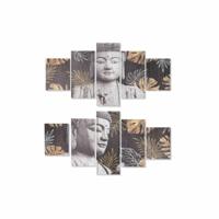 Schilderij DKD Home Decor Pijnboom Canvas Boeddha (5 pcs) (2 pcs) - thumbnail