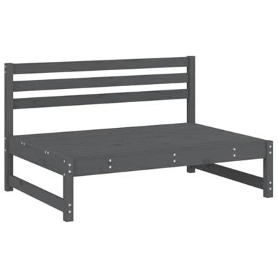 2-delige Loungeset massief grenenhout grijs