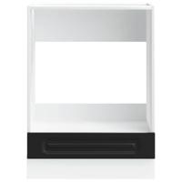 Ovenkast Kalmar bewerkt hout zwart - thumbnail