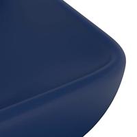 Wastafel rechthoekig 71x38 cm keramiek mat donkerblauw - thumbnail