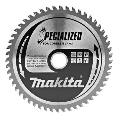 Makita Cirkelzaagblad voor Aluminium | Specialized | Ø 150mm Asgat 20mm 52T - B-47064