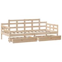 Slaapbank met lades 90x190 cm massief grenenhout - thumbnail