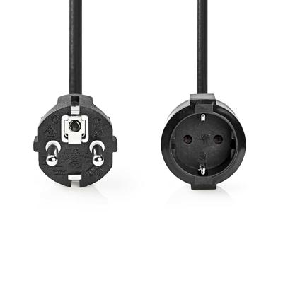 Stroomkabel | Type F (CEE 7/7) Male | Type F (CEE 7/7) Female | Recht | Recht | Vernikkeld | 2.00 m Stroomkabel | Type F (CEE 7/7) Male | Type F (CEE 7/7) Female | Recht | Recht | Vernikkeld | 2.00 m