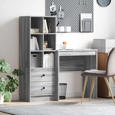 Bureau met lade 2 pcs Grijs Sonoma