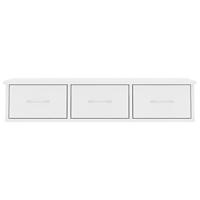 Wandschap met lades 88x26x18,5 cm spaanplaat wit - thumbnail