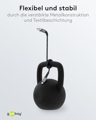 goobay Lightning > USB-A textielkabel met metalen aansluitingen goobay Lightning > USB-A textielkabel met metalen aansluitingen