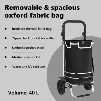 VidaXL Winkel trolley zwart 36,5 x 46,5 x 100,5 cm oxford stof