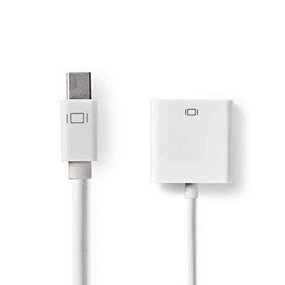 Mini DisplayPort-Kabel - DisplayPort 1.2 - Mini-DisplayPort Male - DVI-I 24+5-Pins Female - 21.6 Gbps - Vernikkeld - 0.20 m - Rond - PVC - Wit - Polybag
