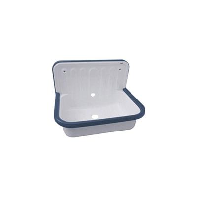 Uitstortgootsteen Alape 51x36 cm met Rand en Overloop Plaatstaal Wit