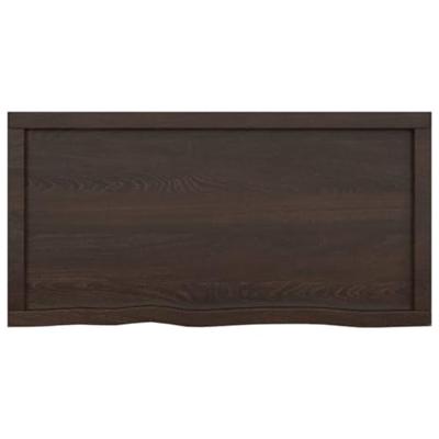 Wastafelblad 100x50x4 cm behandeld massief hout donkergrijs Wastafelblad 100x50x4 cm behandeld massief hout donkergrijs