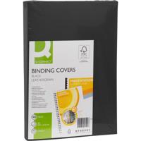 Q-CONNECT dekblad A4 leder 250 grams 100 stuks zwart - thumbnail