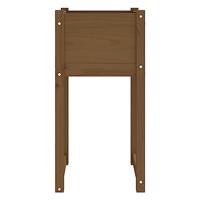 Plantenbakken 2 st 40x40x81 cm massief grenenhout honingbruin - thumbnail