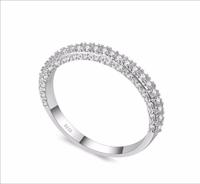 Dubbele rij voor vrouwen mode Cubic Zirconia Wedding Engagement Ring ring grootte: 9 (witgoud Deputy ring) - thumbnail