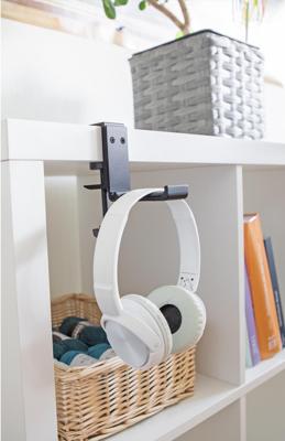 Delock 18449 hoofdtelefoonhouder verstelbaar voor bureaumontage aluminium zwart Delock 18449 hoofdtelefoonhouder verstelbaar voor bureaumontage aluminium zwart