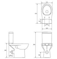 Verhoogd Toilet Sapho Handicap P-Trap Wit - thumbnail