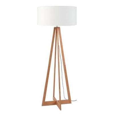 Good&Mojo Vloerlamp 'Everest' Bamboe en Eco linnen, kleur Wit