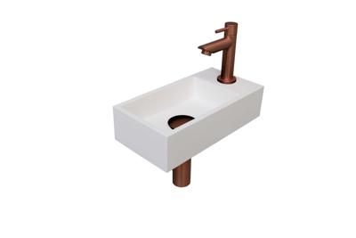 Fonteinset INK Versus 36x18x9 cm Polystone Mat Wit Met Kraangat Rechts Mat Rose Goud Fonteinset INK Versus 36x18x9 cm Polystone Mat Wit Met Kraangat Rechts Mat Rose Goud