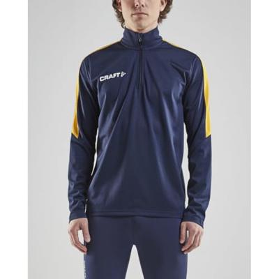 Craft 1905611 Progress Halfzip Tee LS M - Navy/Yellow - S