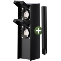 Tuinstopcontact zwart 2-polige stekker 23x7x7cm - thumbnail