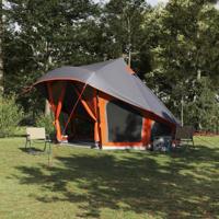 VidaXL Familie tipi tent tipi grijs en oranje 508 x 470 x 300 cm - thumbnail