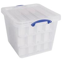 Really Useful Box opbergdoos, 60 l, met inzetbakje, transparant - thumbnail