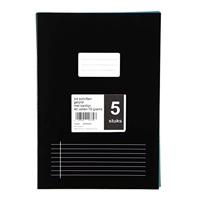 Schrift voor ft A4, gelijnd, 80 bladzijden, met voorlijn, geassorteerde kleuren, pak van 5 stuks - thumbnail