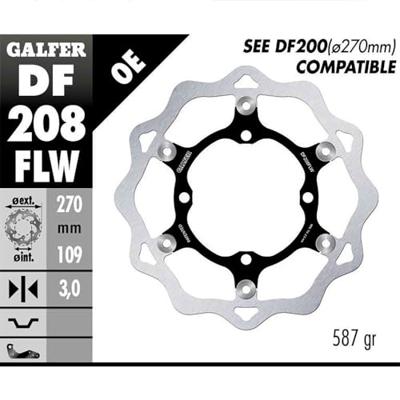 GALFER golf remschijf "df208 wave rotor df208 type flw offroad floating