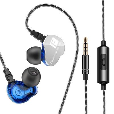 QKZ CK9 HiFi in-ear vier-eenheid sport muziek koptelefoon (blauw)