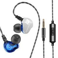QKZ CK9 HiFi in-ear vier-eenheid sport muziek koptelefoon (blauw) - thumbnail
