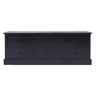 Tv-meubel 108x30x40 cm massief paulowniahout zwart Tv-meubel 108x30x40 cm massief paulowniahout zwart