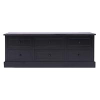 Tv-meubel 108x30x40 cm massief paulowniahout zwart - thumbnail