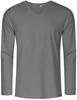 Promodoro XO1460 Men´s V-Neck T-Shirt Long Sleeve - Steel Grey (Solid) - S