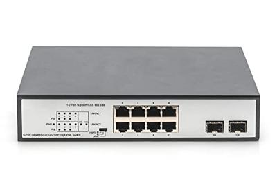 Digitus DN-95140 DN-95140 19 netwerk switch 8 + 2 poorten 10 / 100 / 1000 MBit/s PoE-functie