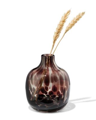 HEMA Vaas ⌀7x10cm glas camouflage bruin (bruin)