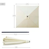 Parasol Aktive 270 x 259 x 270 cm Staal Aluminium Crème - thumbnail