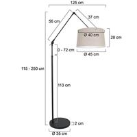 Steinhauer Verstelbare vloer schemerlampPrestige Chic 35cm zwart met taupe - 8185ZW - thumbnail