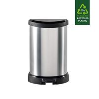 Curver pedaalemmer decobin ovaal 15l zilver - thumbnail