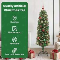 VidaXL Kunstkerstboom groen 150 cm pvc en staal en kunststof - thumbnail