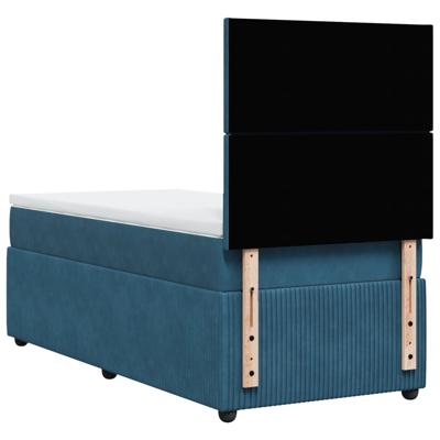 Boxspring met matras fluweel blauw 120x200 cm - thumbnail