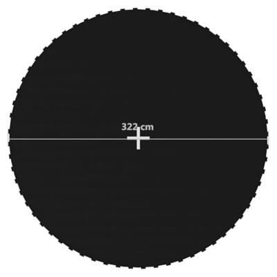 VidaXL Springmat voor 12 feet/3,66 m ronde trampoline stof zwart - thumbnail