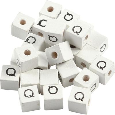 Creativ Company Letterkralen, q, afm 8x8 mm, gatgrootte 3 mm, wit, 25 stuk/ 1 doos