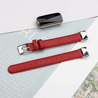 Fitbit Luxe - Leren bandje - Maat: Small - Rood - thumbnail